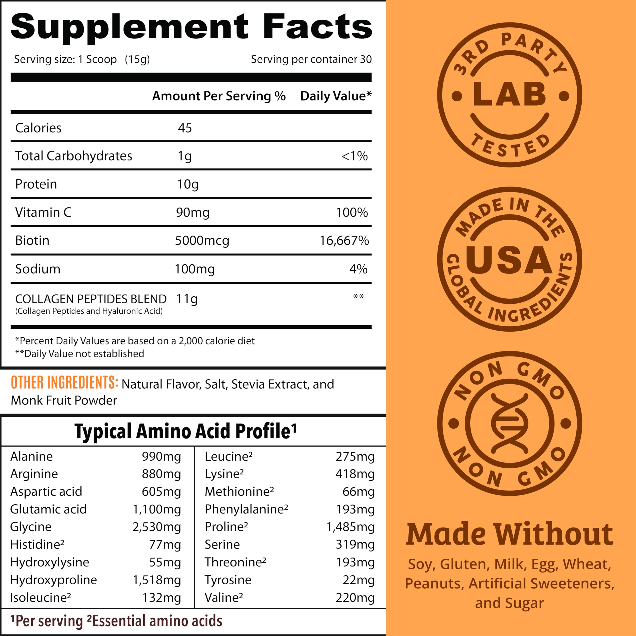 Collagen powder dissolving in water