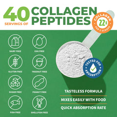 Unflavored hydrolyzed collagen peptides powder close-up