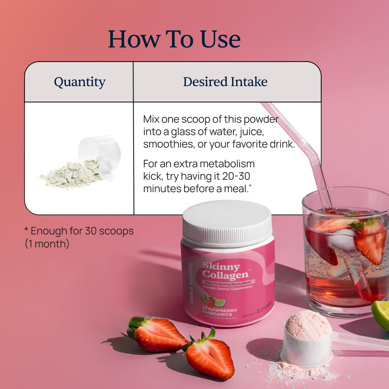Daily collagen scoop for easy use