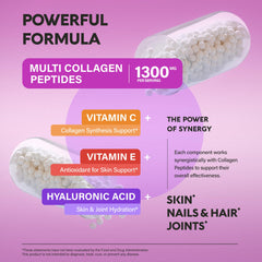 Collagen product image showing skin, hair, nails, and joints benefits