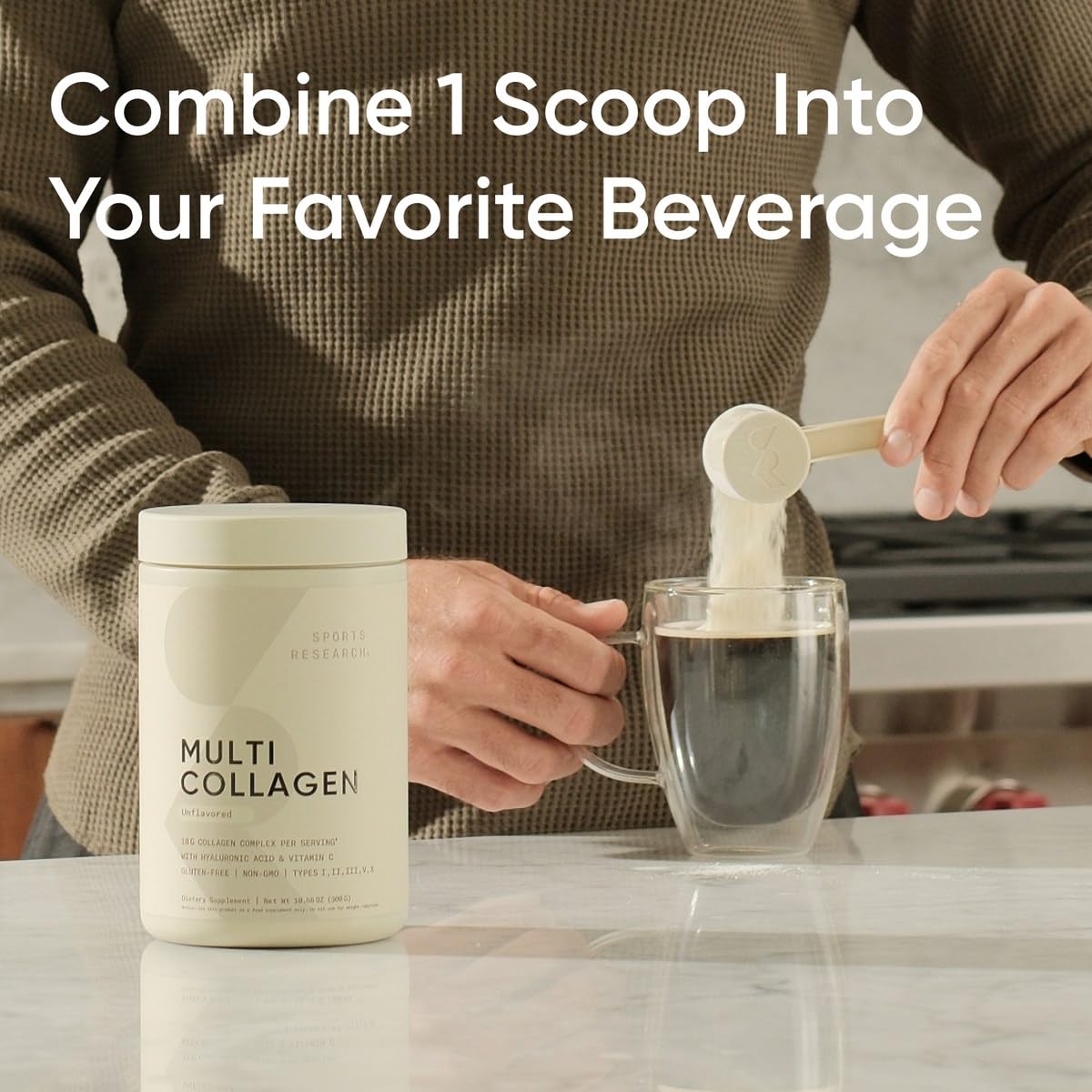 Label highlighting collagen types I, II, III, V, X with hyaluronic acid