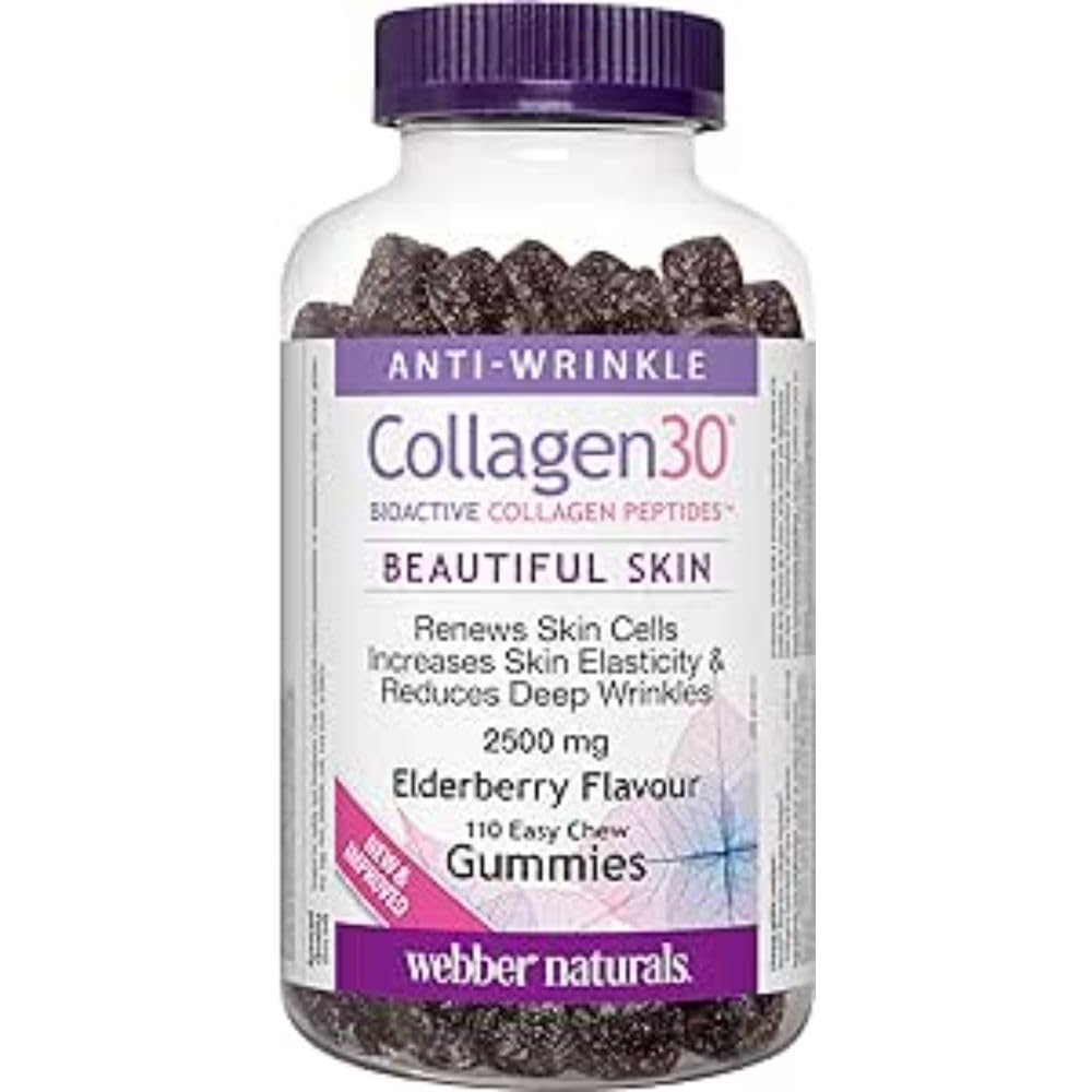 Front view of Collagen30 Anti-Wrinkle Gummies bottle