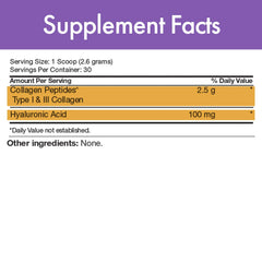 Scoop of collagen peptides powder from jar