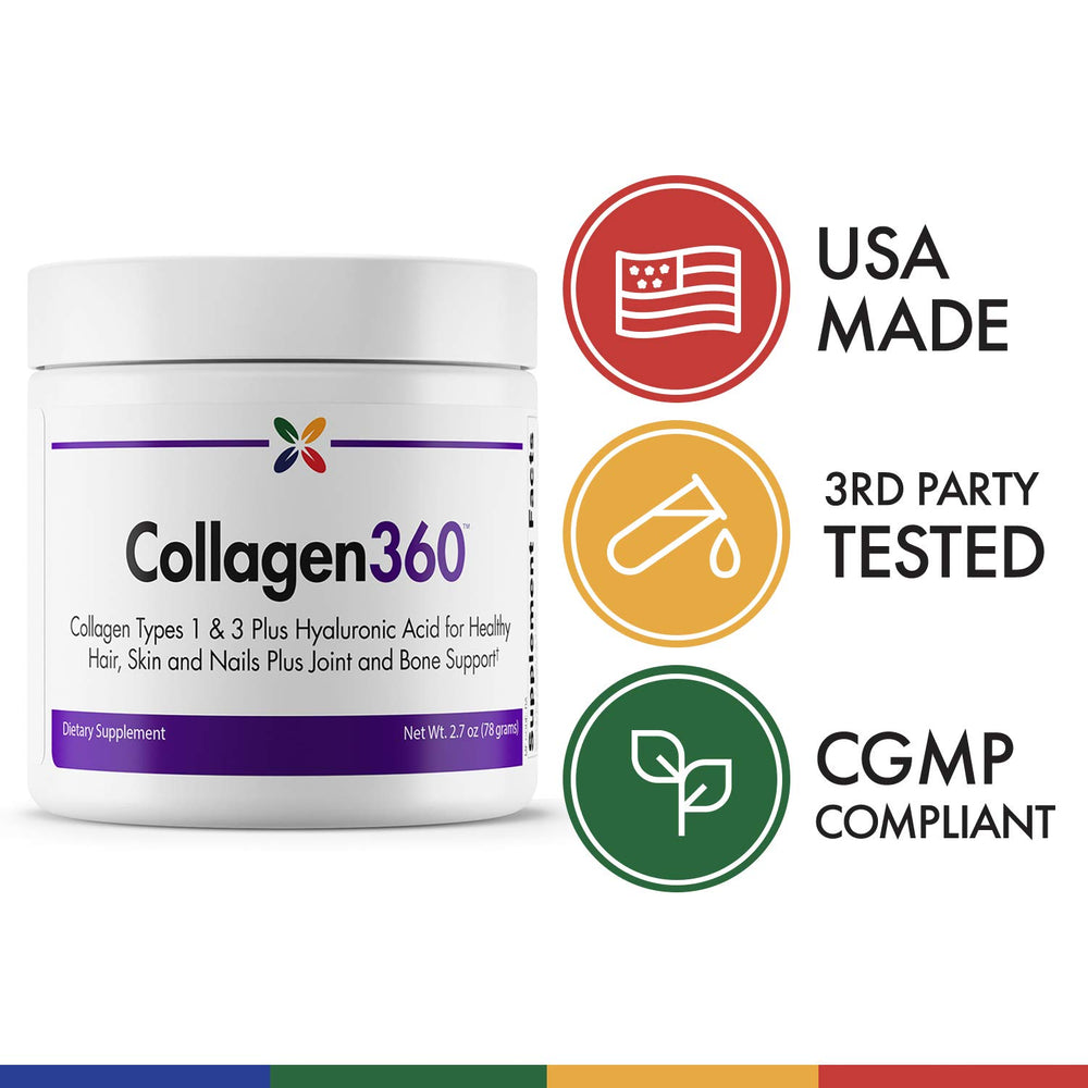 Collagen peptides powder mixed into a beverage