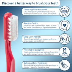 Front view of Collis Curve toothbrush designed for braces