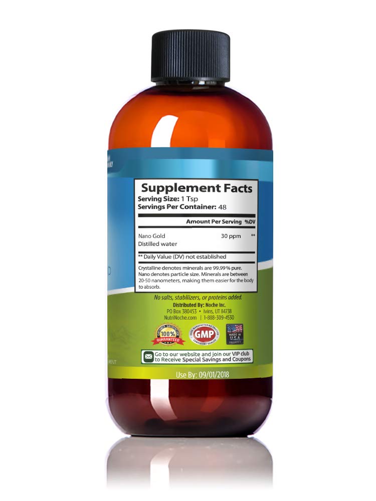 8 oz Nutrinoche colloidal gold bottle with label