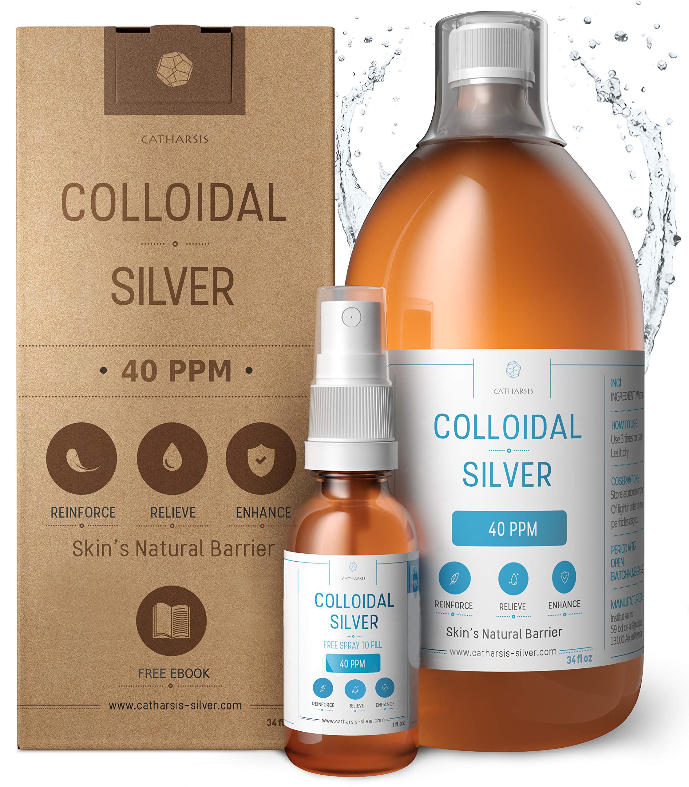 Premium colloidal silver bottle close-up