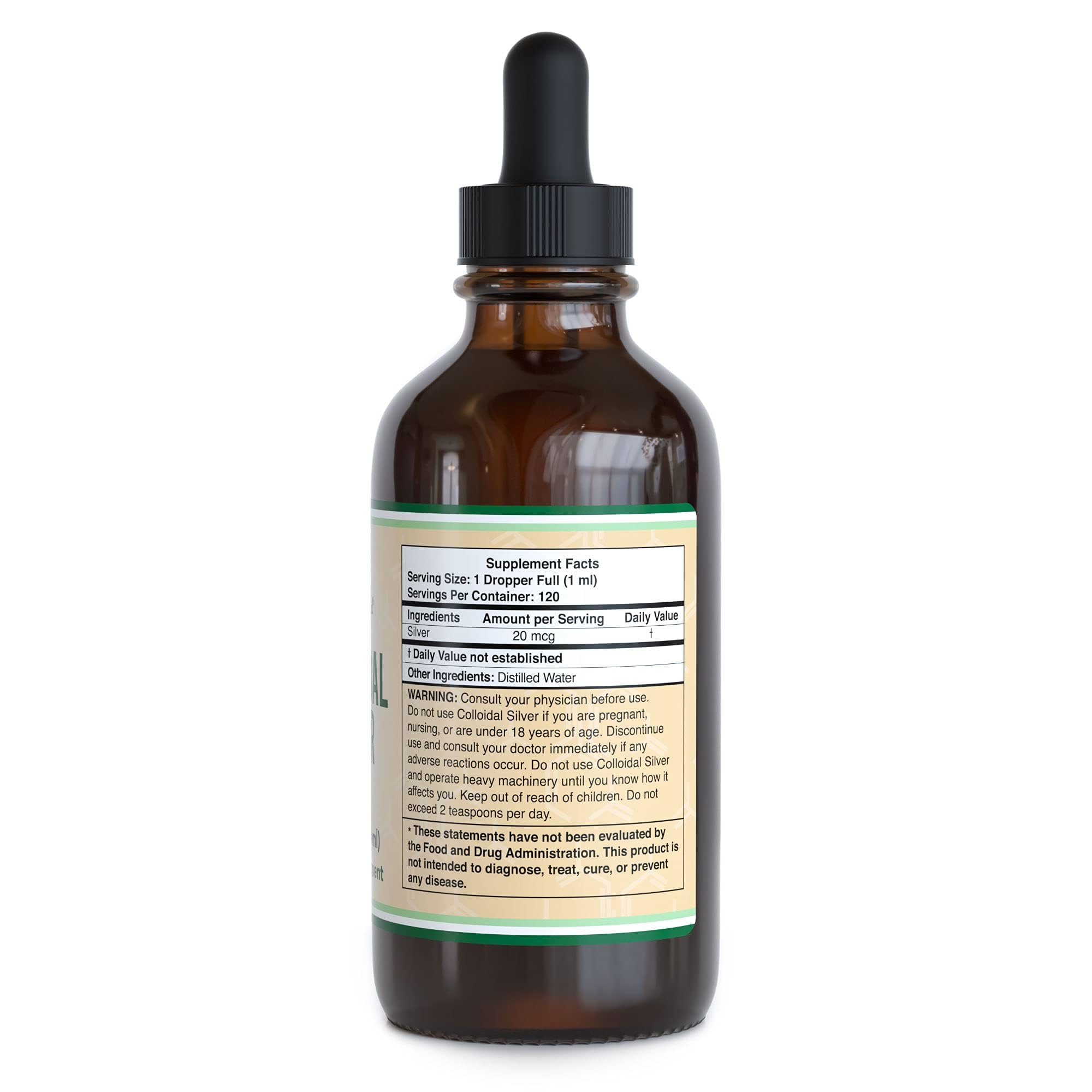Front label showing 99.9% purity, gluten-free and non-GMO