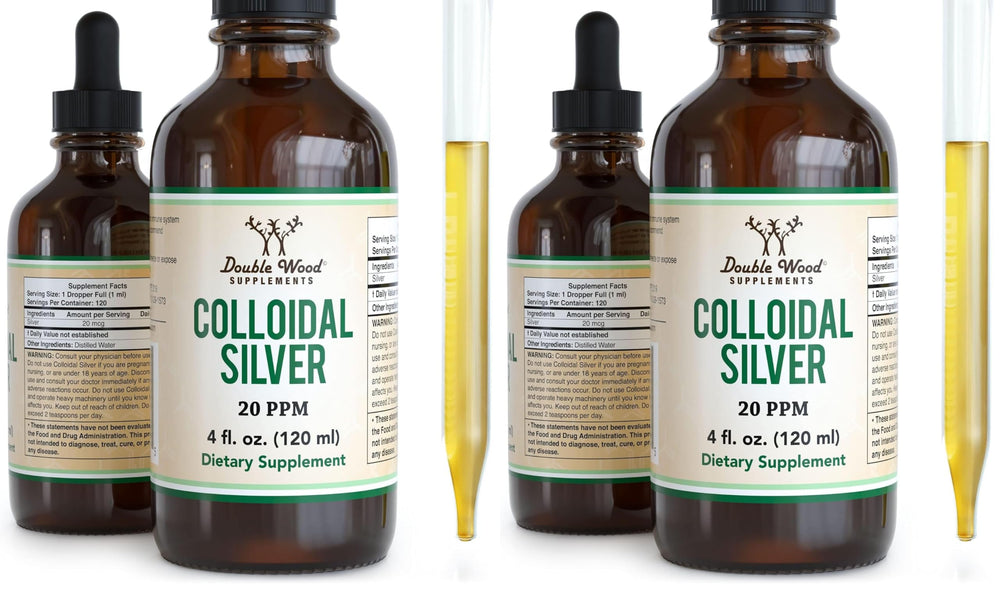 Colloidal Silver Liquid 20 PPM bottle with dropper
