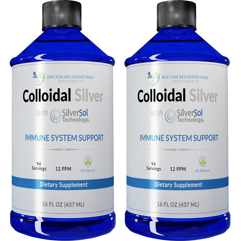 Two 16 oz bottles of Colloidal Silver Liquid (12 PPM)