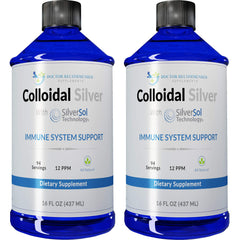Two 16 oz bottles of Colloidal Silver Liquid (12 PPM)
