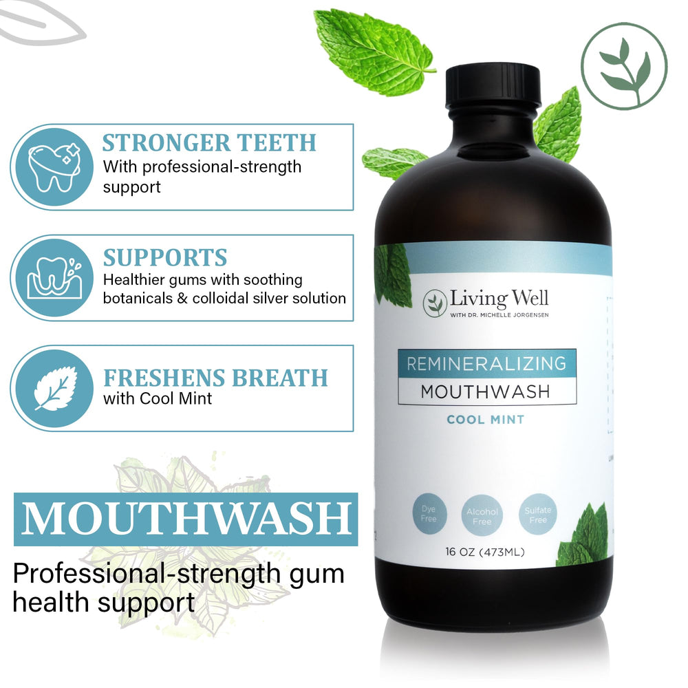 Colloidal silver ingredient in remineralizing mouthwash