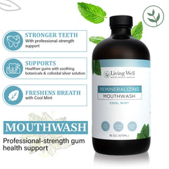 Colloidal silver ingredient in remineralizing mouthwash