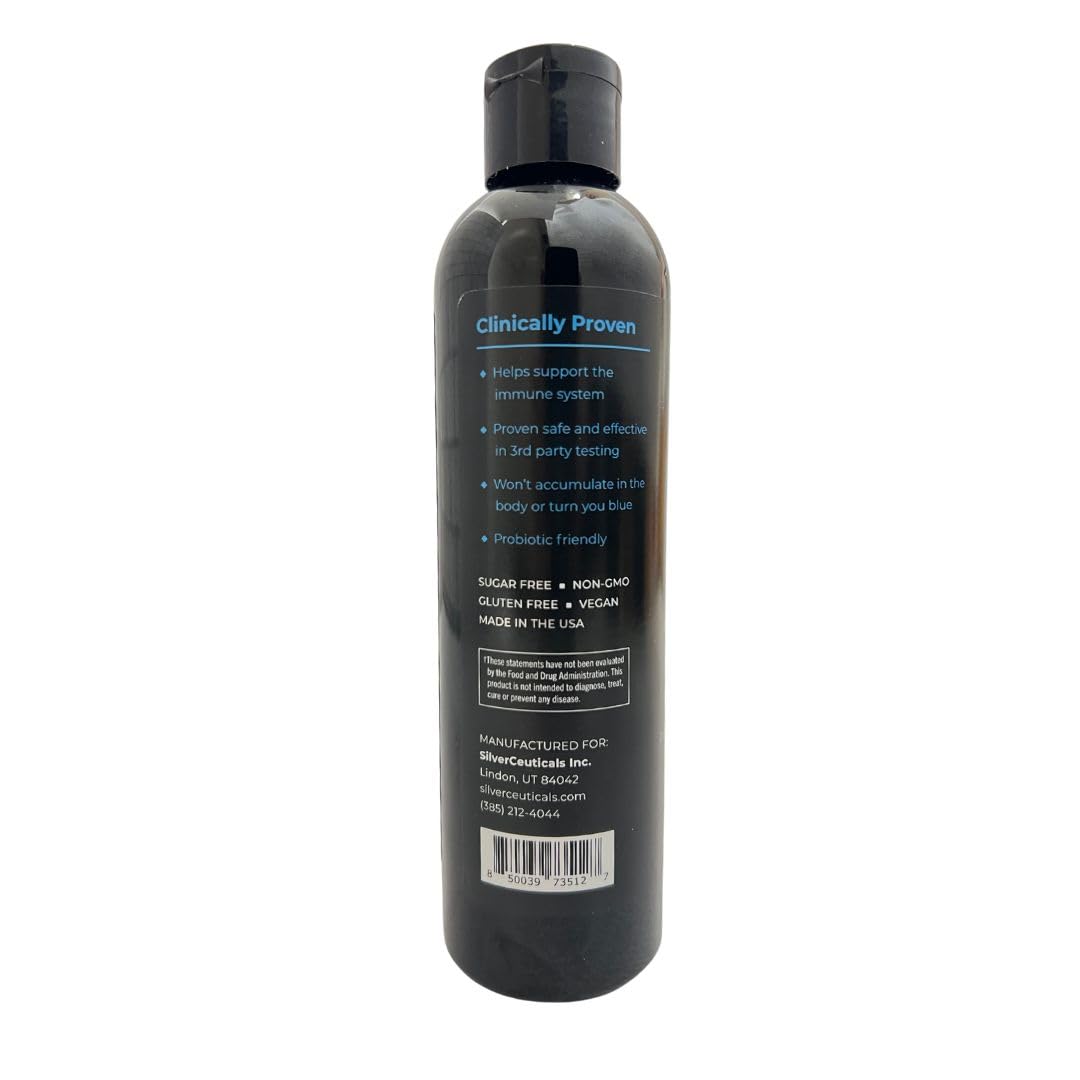 Side profile of 8oz Colloidal Silver Nano bottle