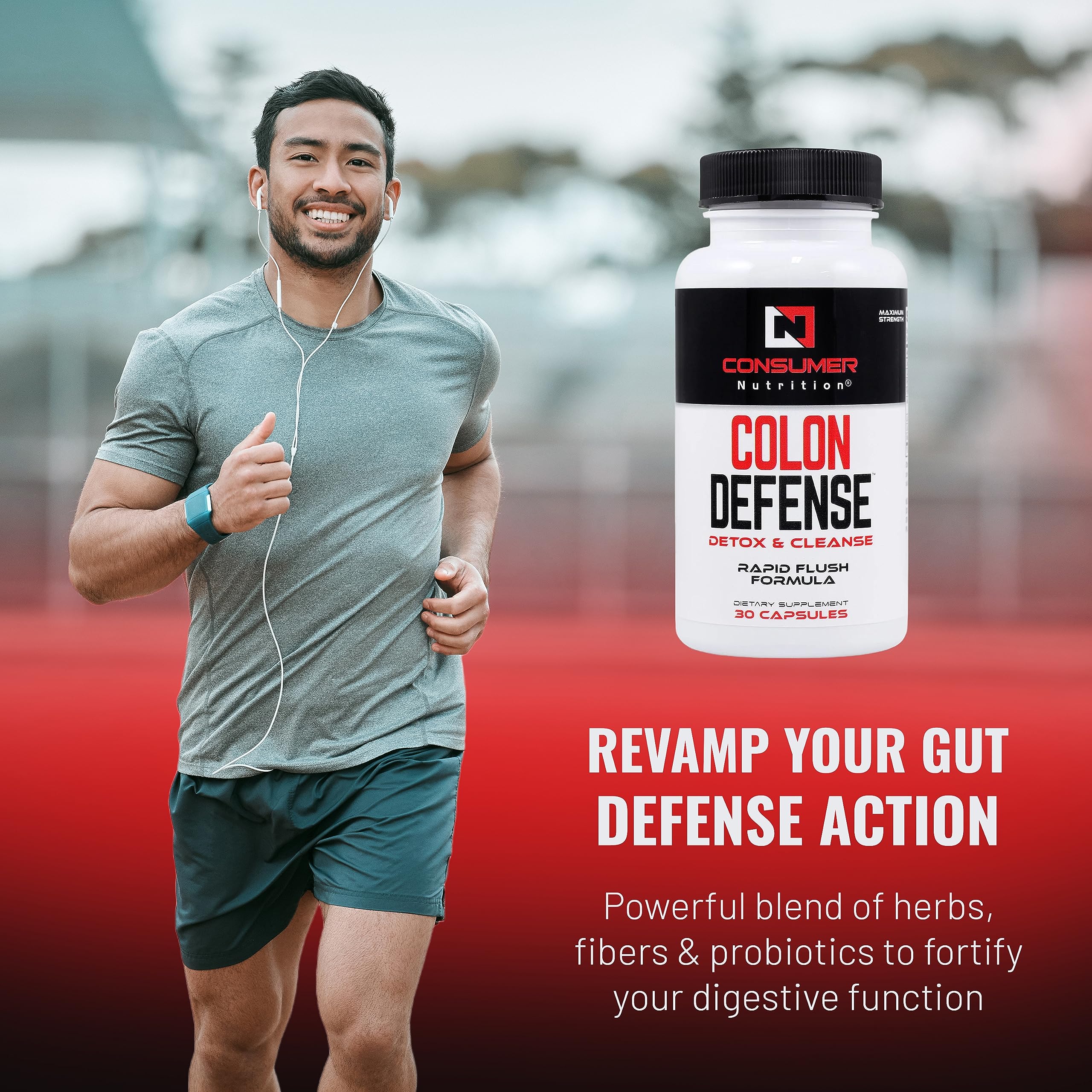 Close up of digestive supplement capsules