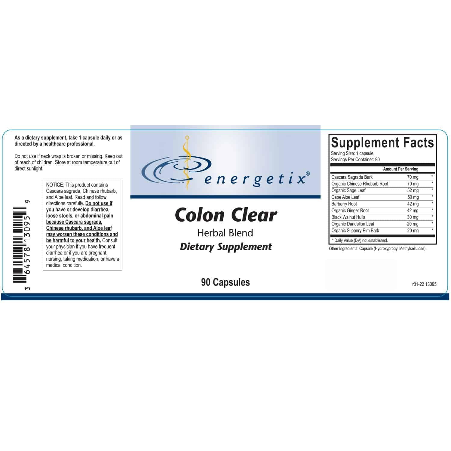 Close-up of Colon Clear 90 Capsules capsules