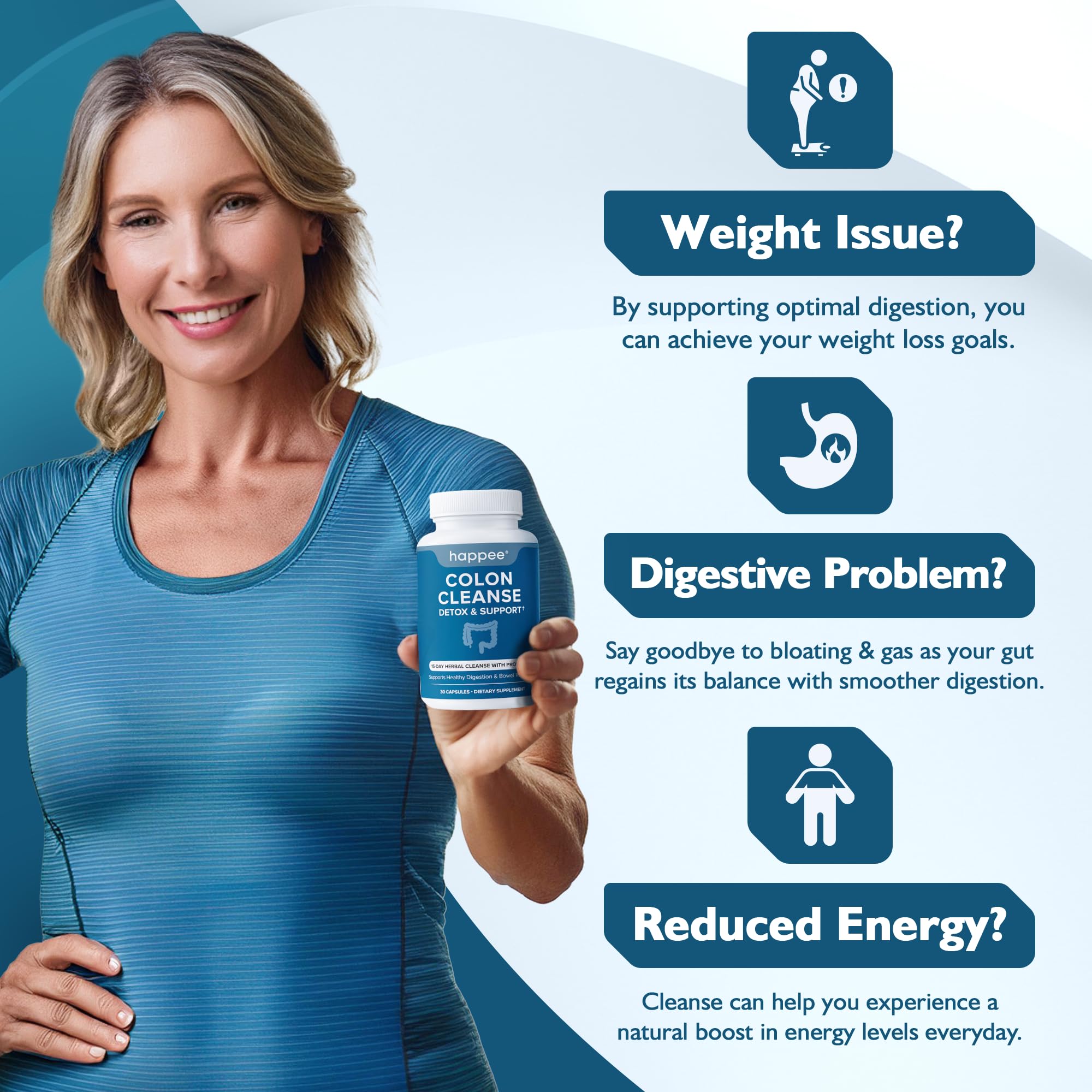 Colon detox pills bottle close-up