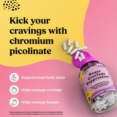 Chromium picolinate capsules - sugar craving suppressant - vegan, keto-friendly