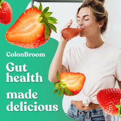 ColonBroom Psyllium Husk Powder Strawberry bottle