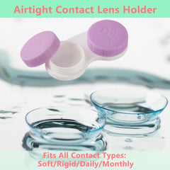 Leak-proof screw-top lid on a color contact lens case