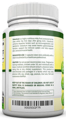 Close-up of label showing 30% IgG content