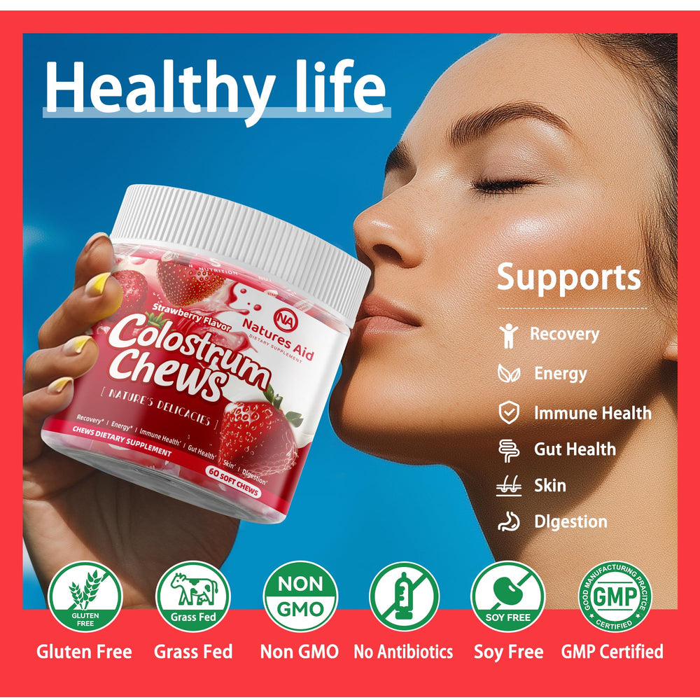 Quality seal and ingredients for colostrum chews