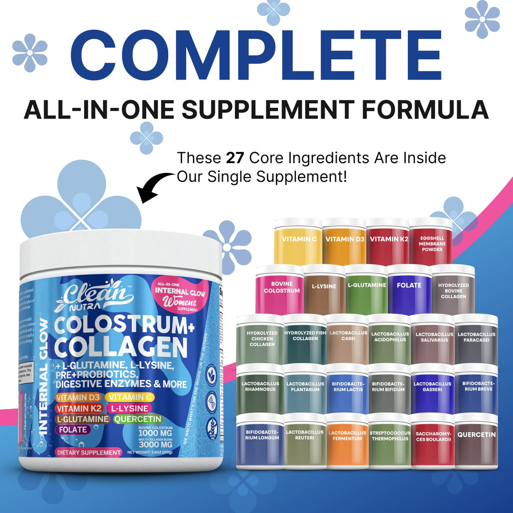 Colostrum and collagen blend with vitamins and minerals