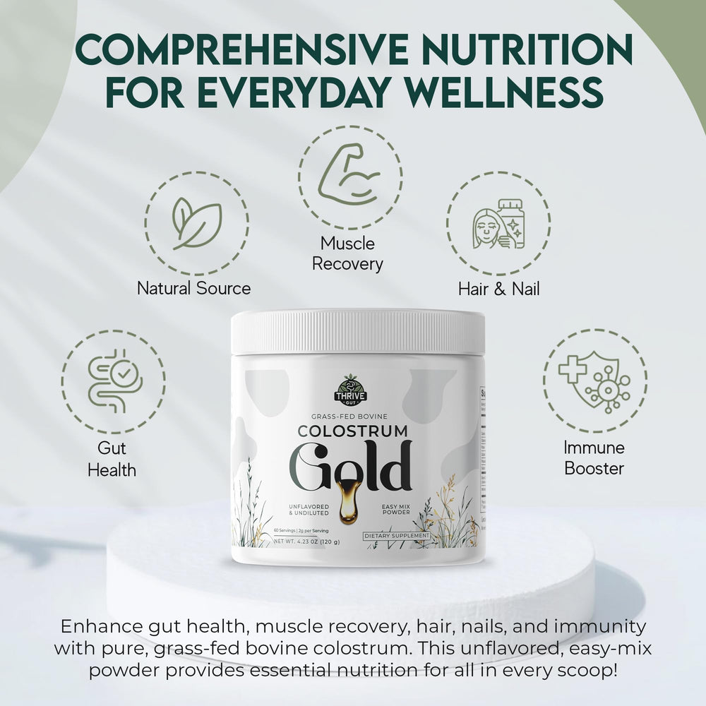 Ingredients listing for Colostrum Gold grass-fed colostrum powder