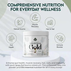 Ingredients listing for Colostrum Gold grass-fed colostrum powder