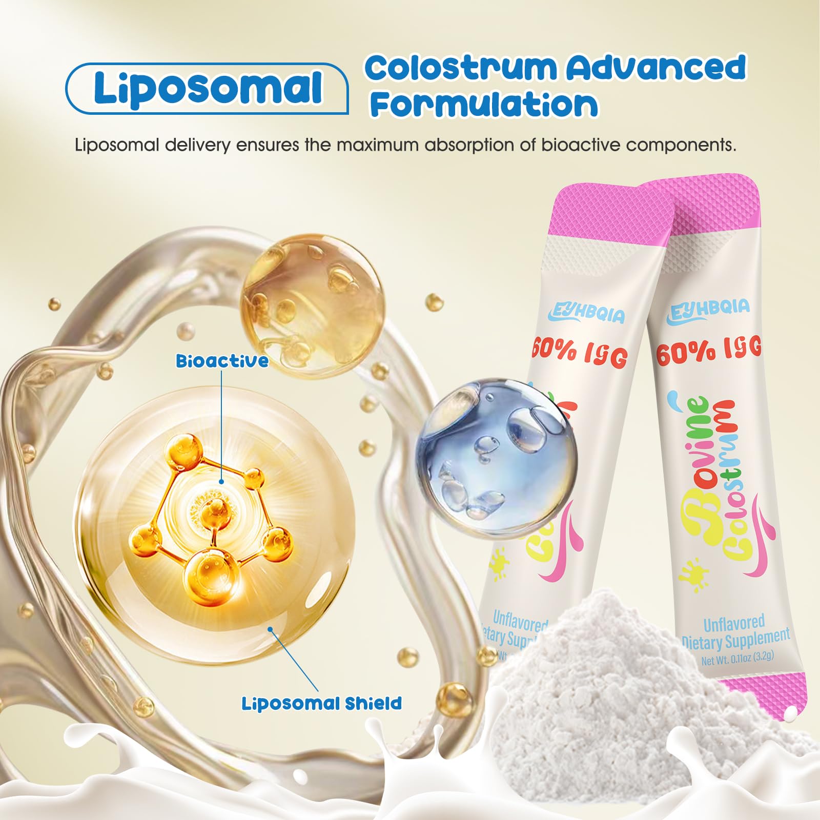 Hylauronic acid, zinc and biotin supplements alongside powder