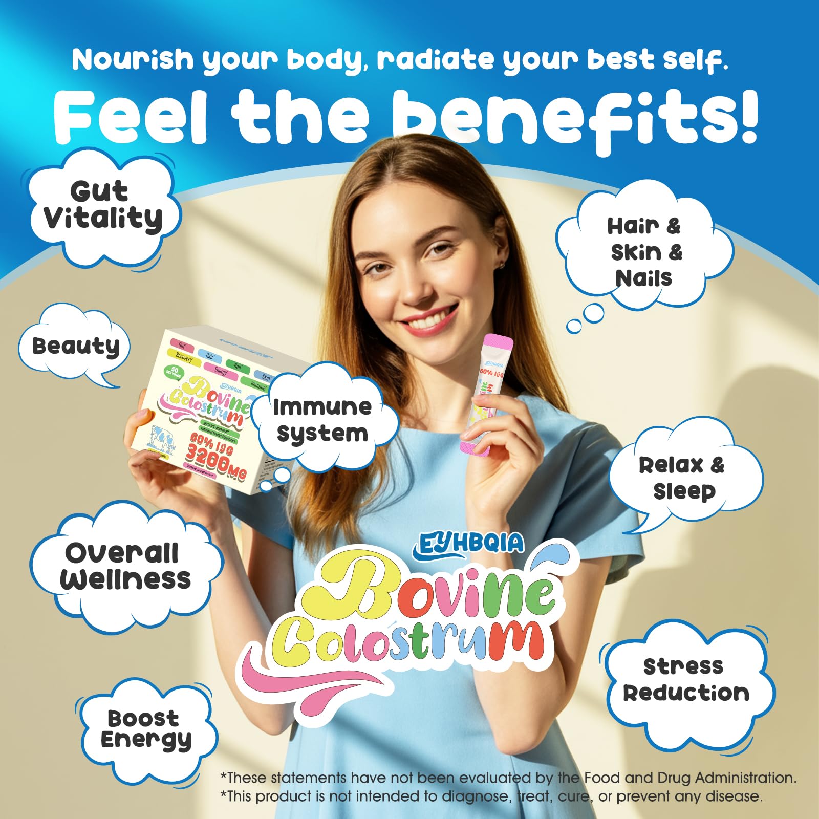 50-serving sachet packets arranged