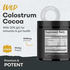 Label highlighting 2000mg and 400mg IgG content per serving