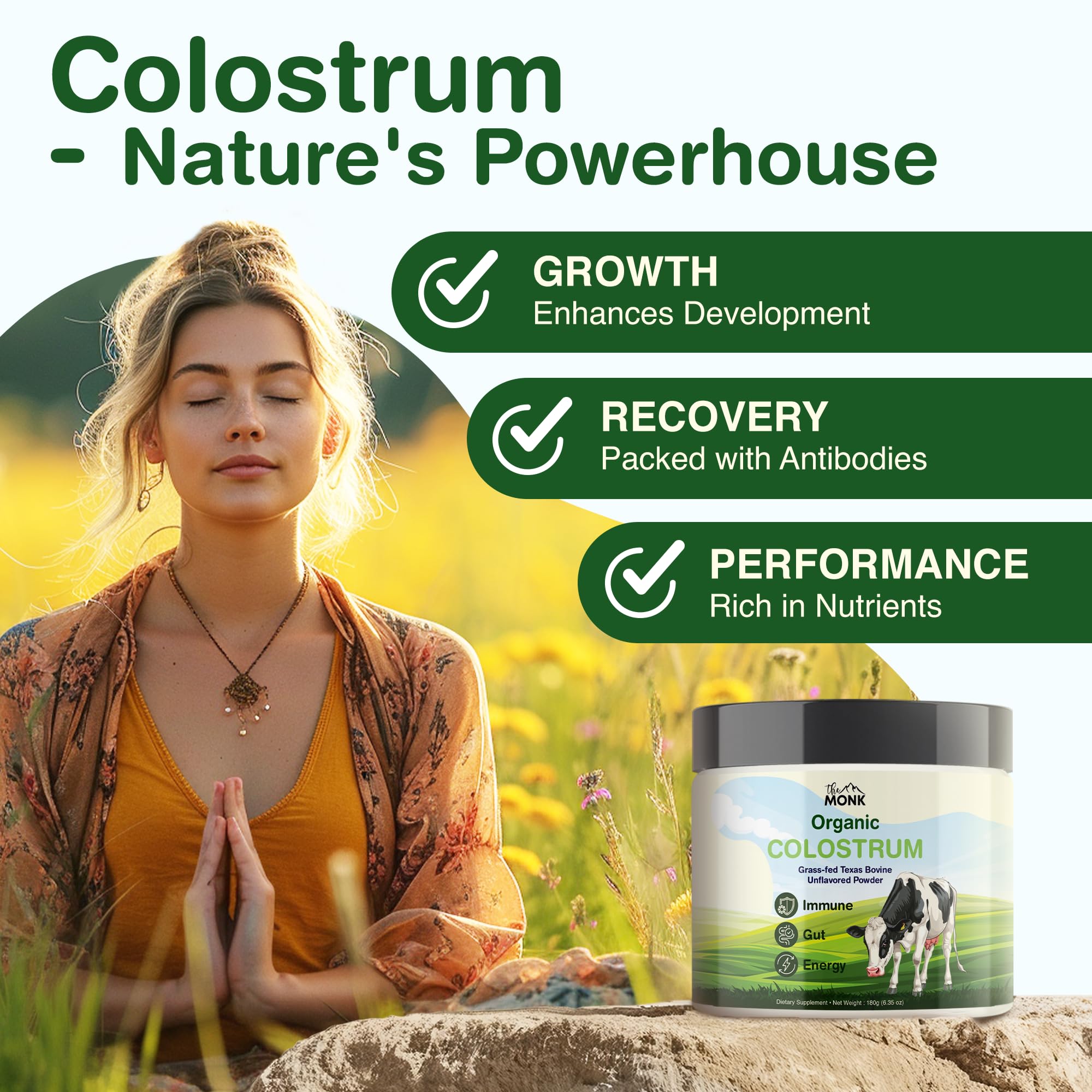 Icons representing immune and gut wellness from colostrum