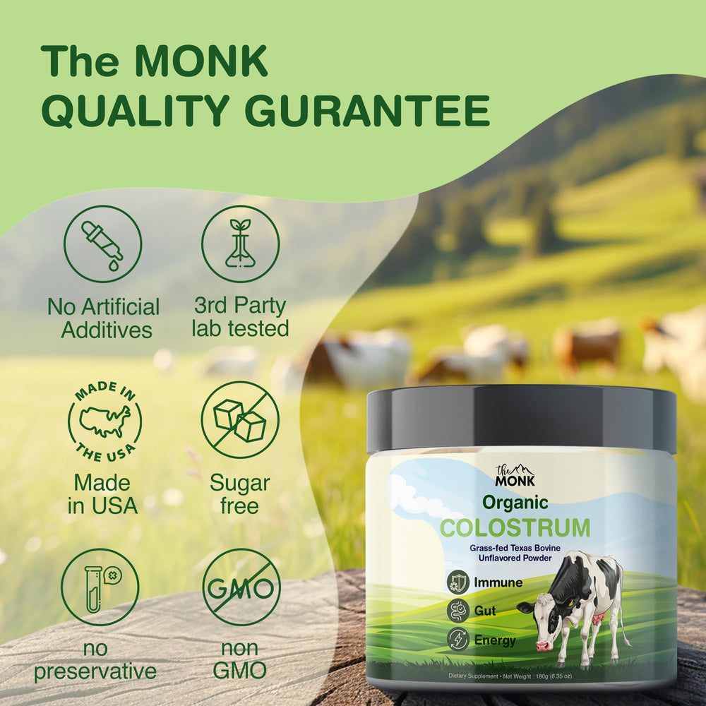 Made in USA colostrum supplement packaging