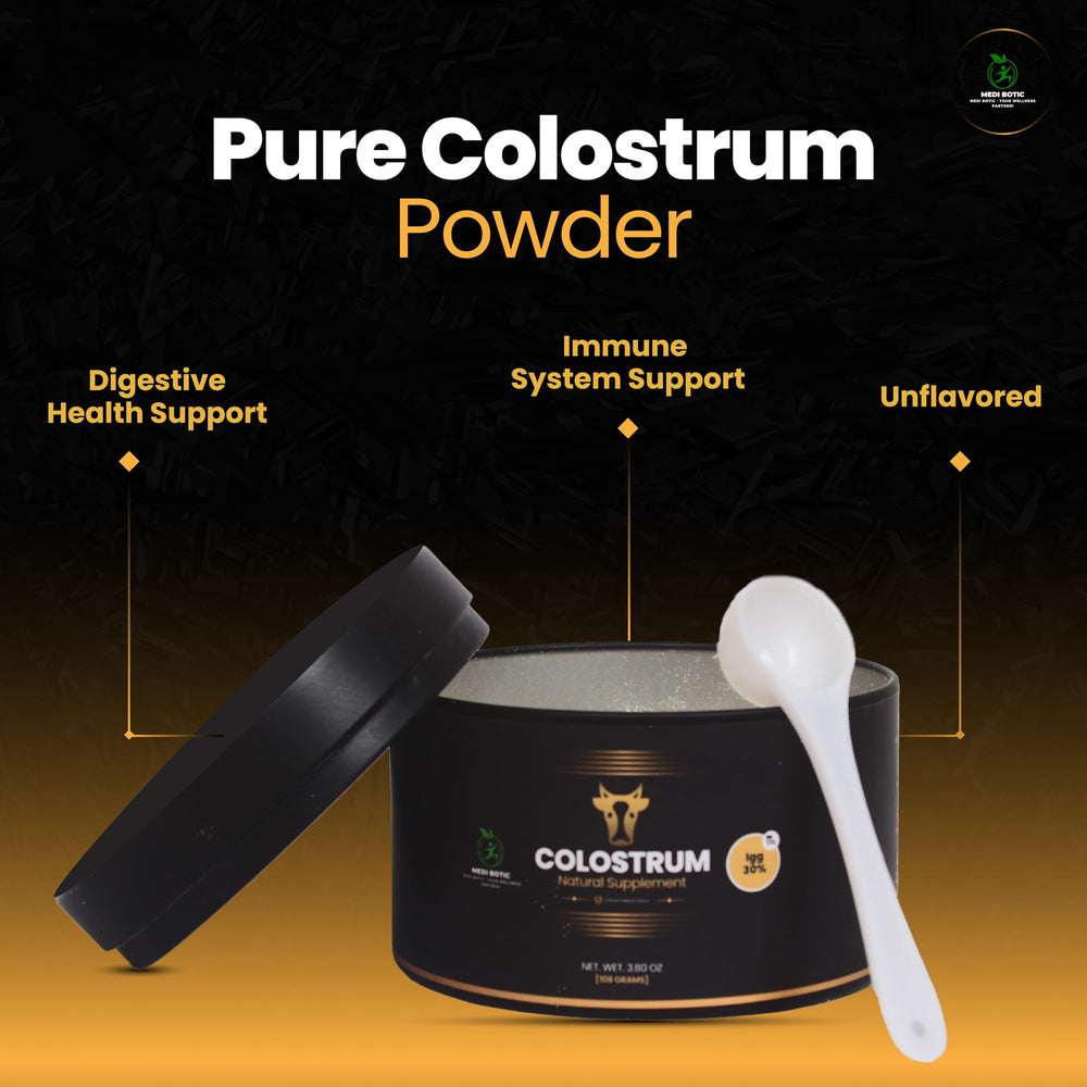 Instant mix: colostrum powder dissolving in water