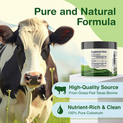 Unflavored, pure colostrum powder container