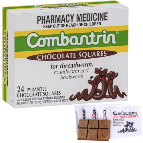 Combantrin Chocolate Squares – full pack and wrappers