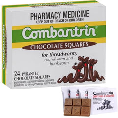 Combantrin Chocolate Squares – full pack and wrappers
