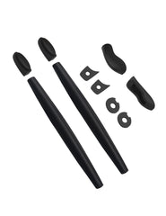 Close up of Combine8 earsocks and nose pads for Oakley Juliet in black