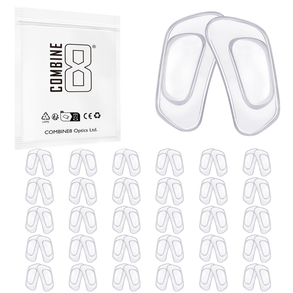 Combine8 30 Pairs Clear Soft Silicone Eyeglass Nose Pads – Universal Fit