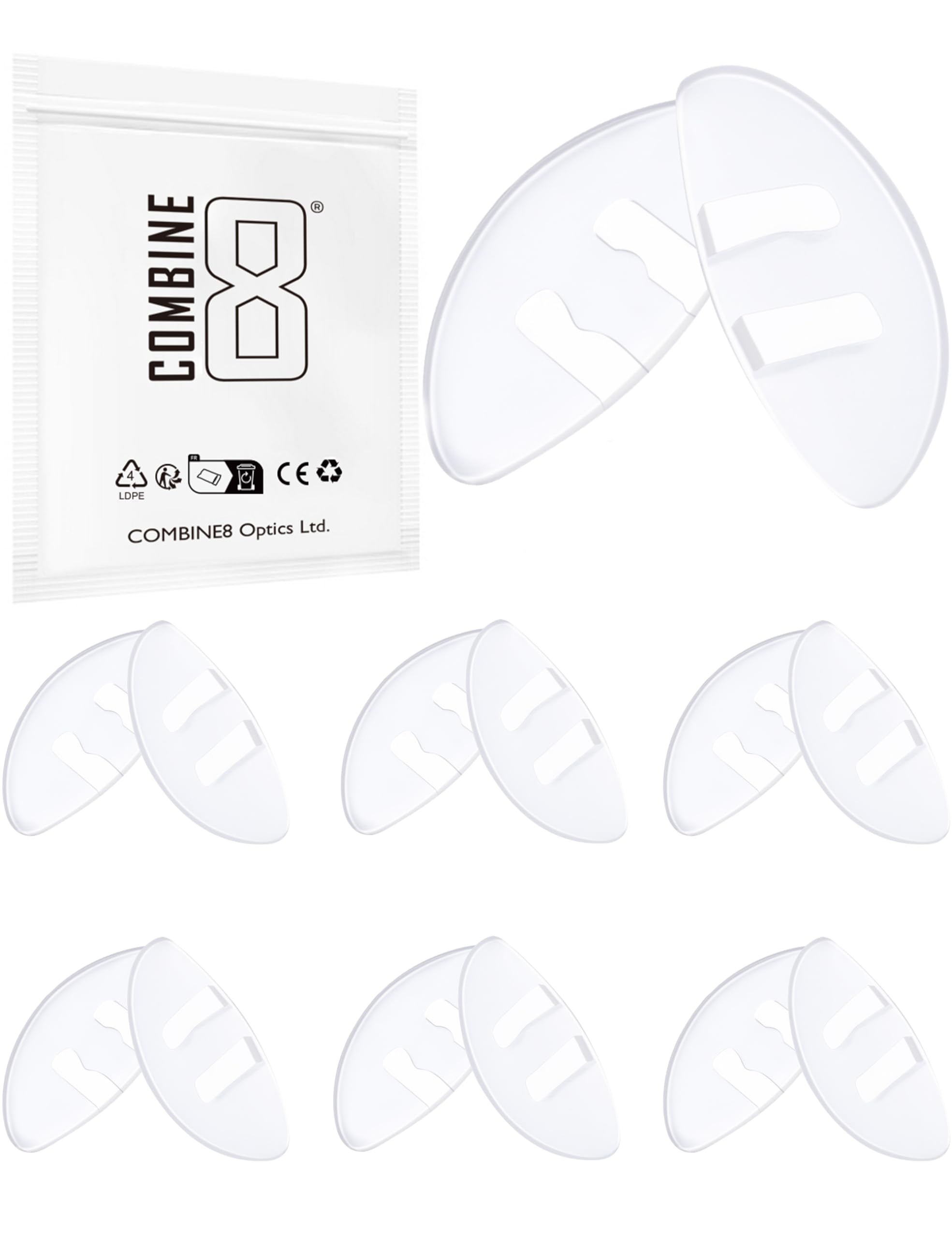 Combine8 Eyeglass Nose Pads – 6 Pairs, Clear