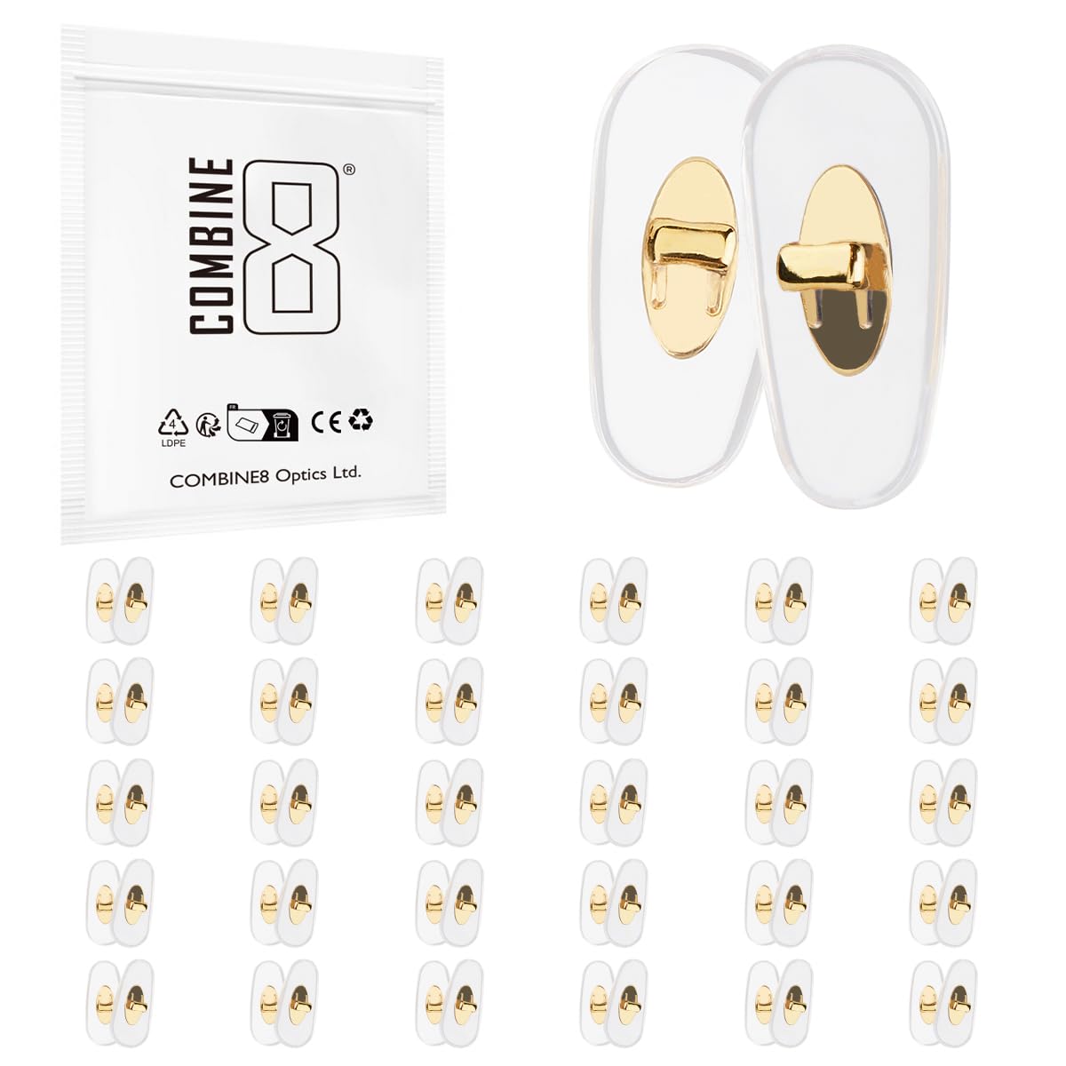 Combine8 gold nose pads for Ray-Ban RB3604 and RB7140