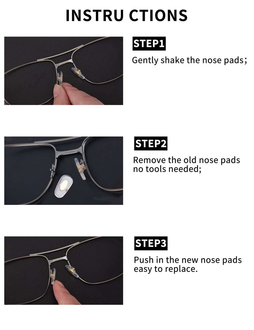 Nose pads compatibility with various Ray-Ban models