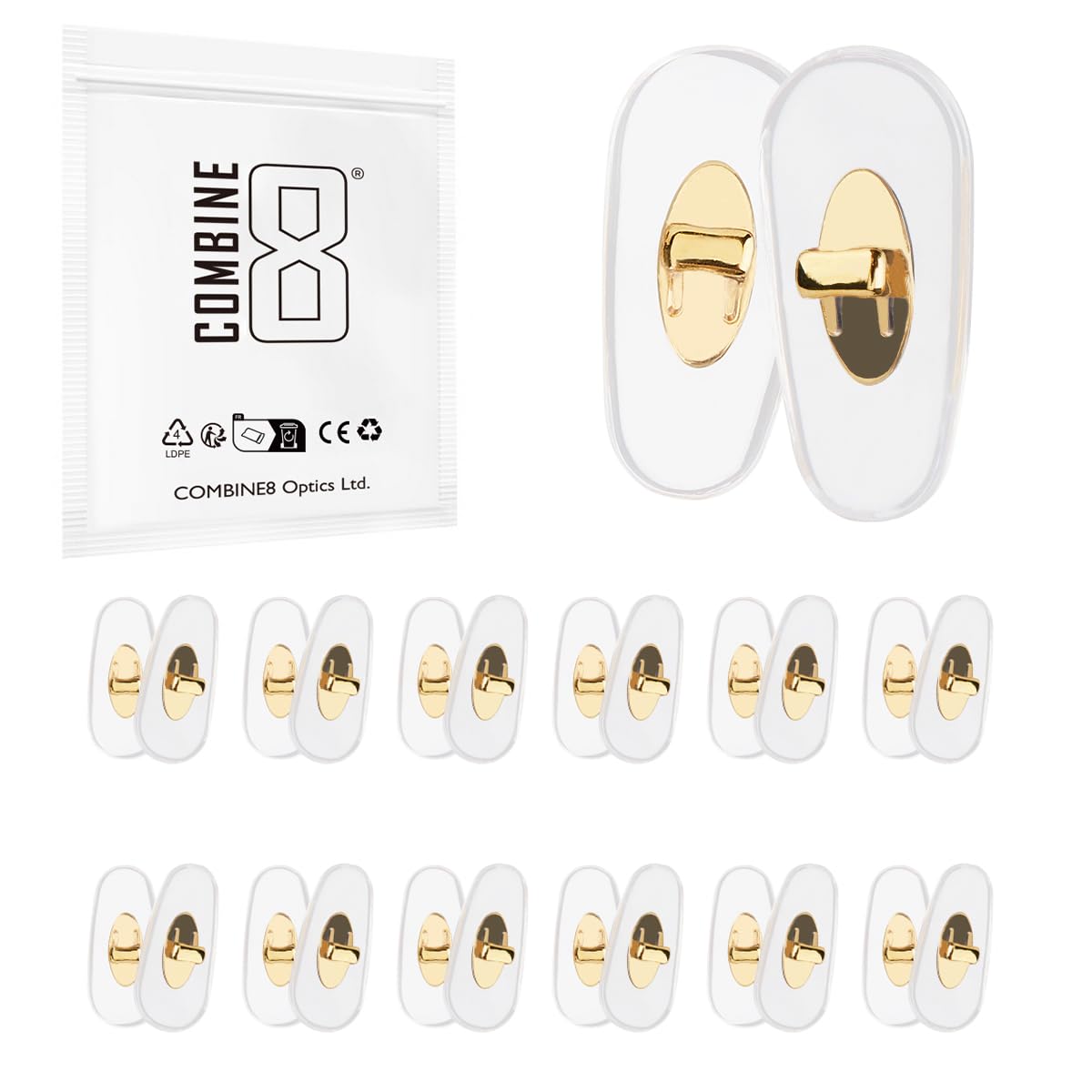 Combine8 gold nose pads for Ray-Ban RB3604 and RB8052-61mm