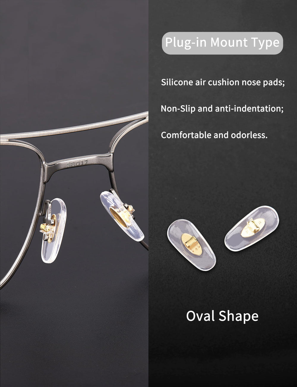 Gold nose pads for Ray-Ban RB3614 and RB3539 frames