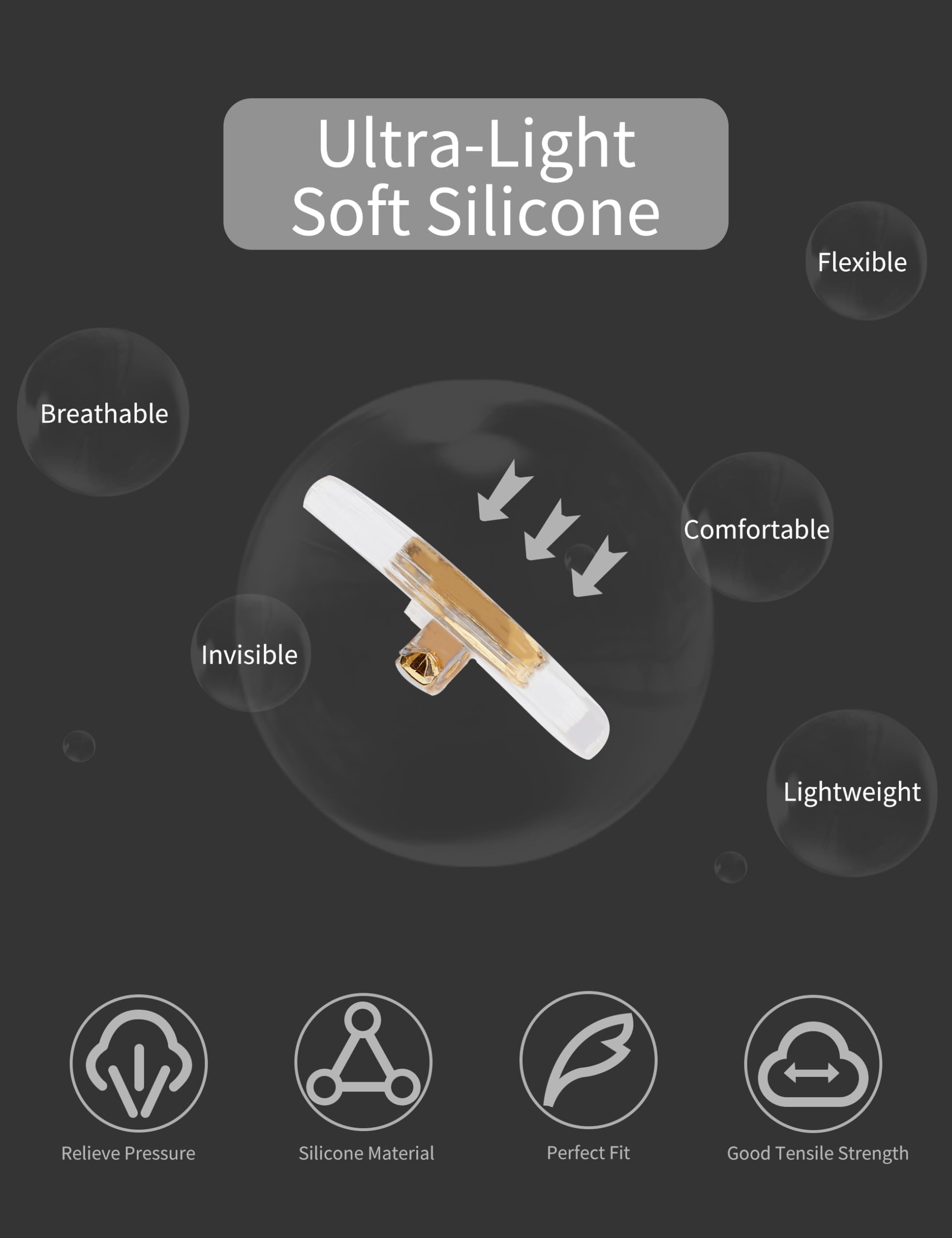 Combine8 gold nose pads for Ray-Ban RB8054-59mm