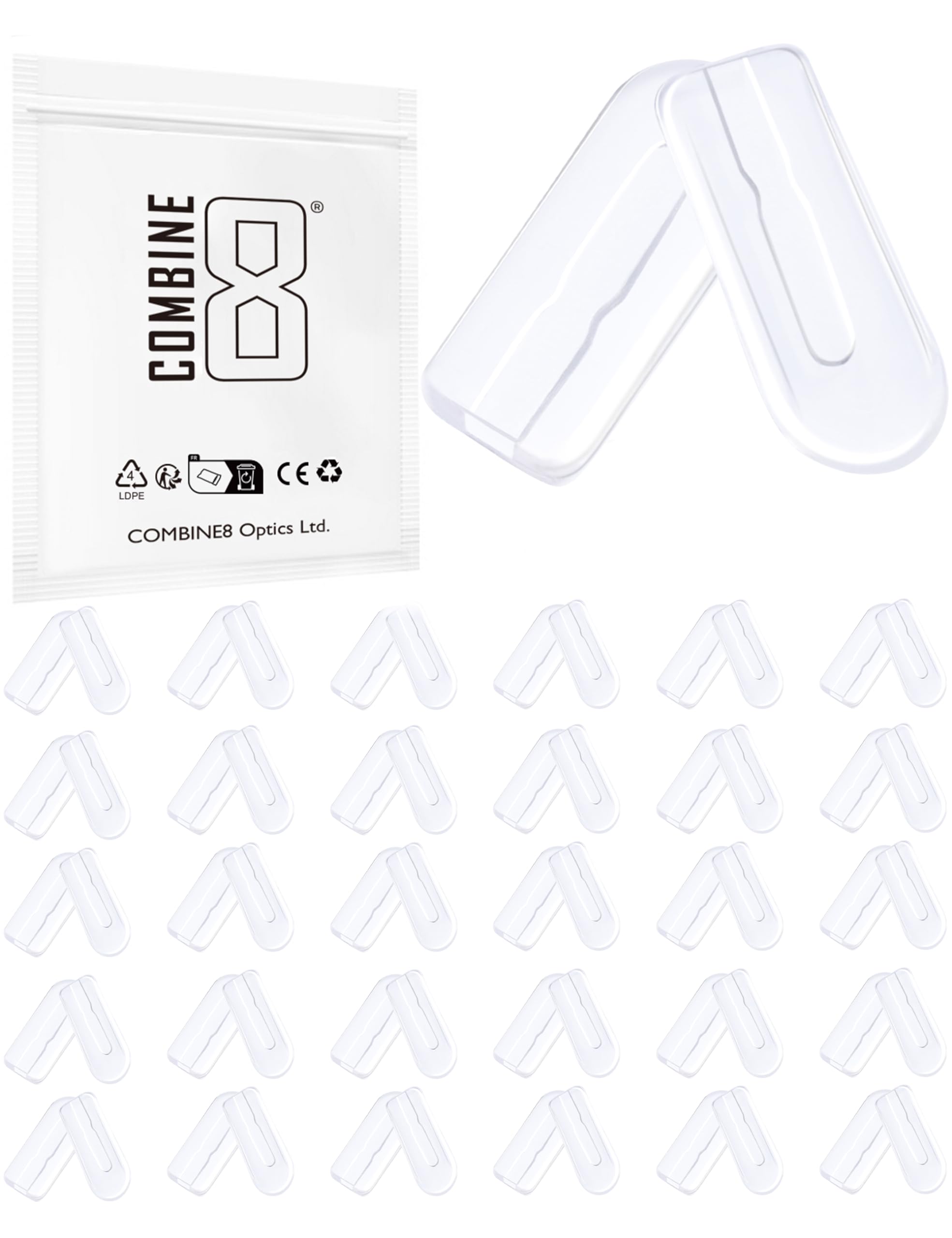 Combine8 30 pairs clear soft silicone eyeglass nose pads