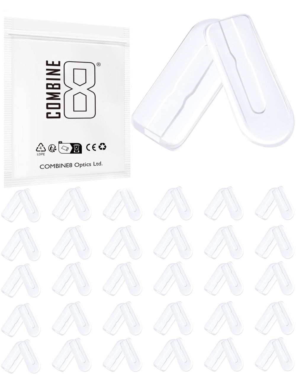 Combine8 30 pairs clear soft silicone eyeglass nose pads