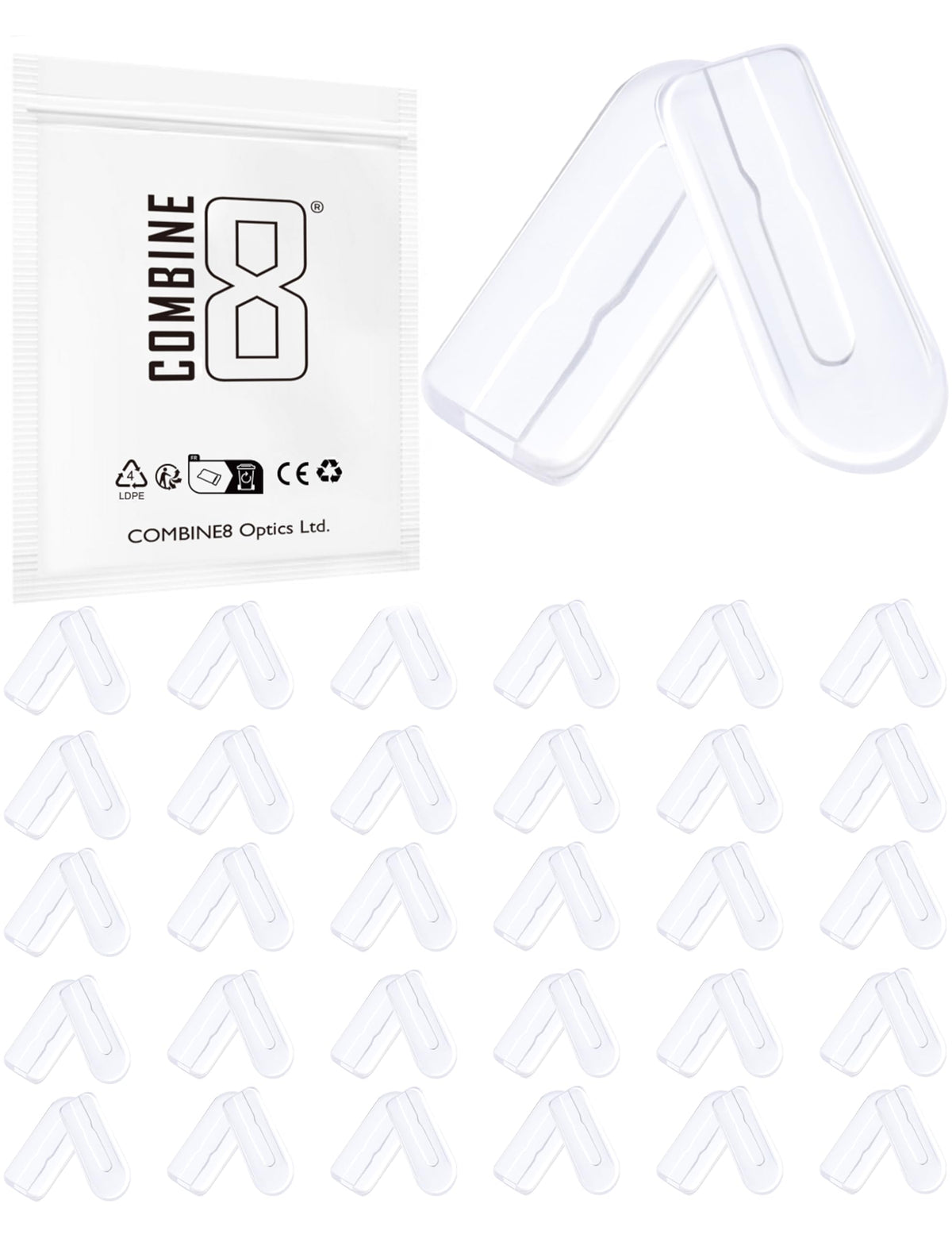 Combine8 30 pairs clear soft silicone eyeglass nose pads