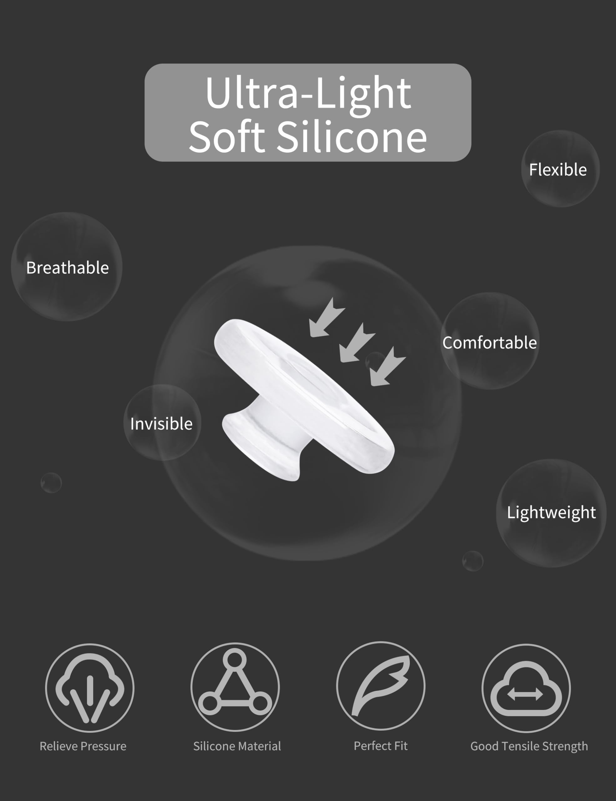 Soft round silicone nose pads for glasses